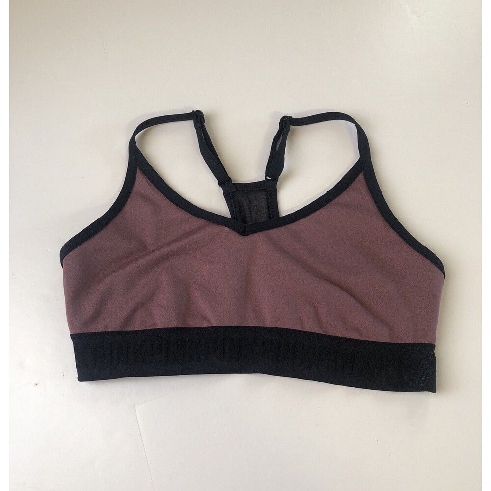 PINK by Victoria’s Secret Sports Bra Athleticwear Mauve Black Tag Size Small